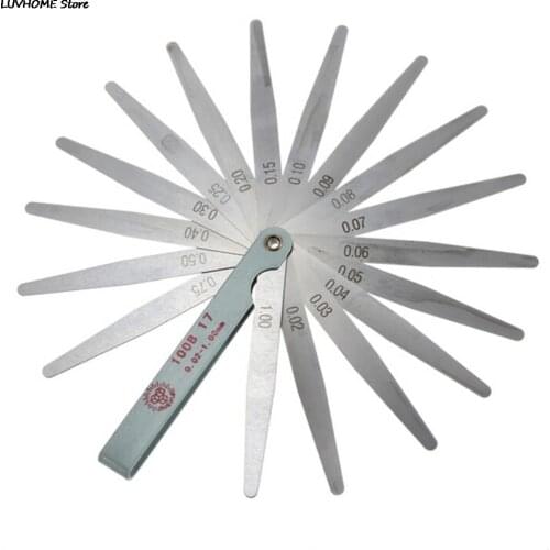 100mm Length Metric Feeler Gauge 17 Blade Gap Filler 0.02-1.00mm Thickness Measurement Layout Tool