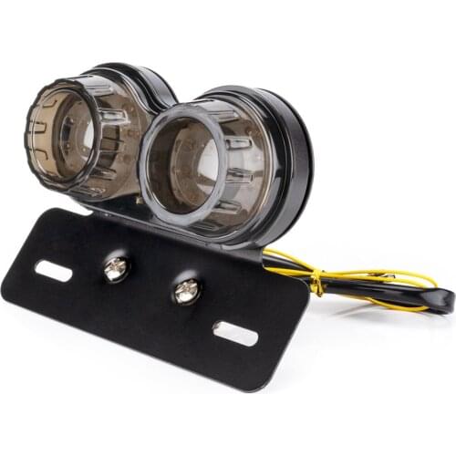 Motorcycle LED Dual Tail Turn Signal Tail Light 4 Mode Brake Rear Lights Indicators Lamps for Street Bike Cruiser Chopper