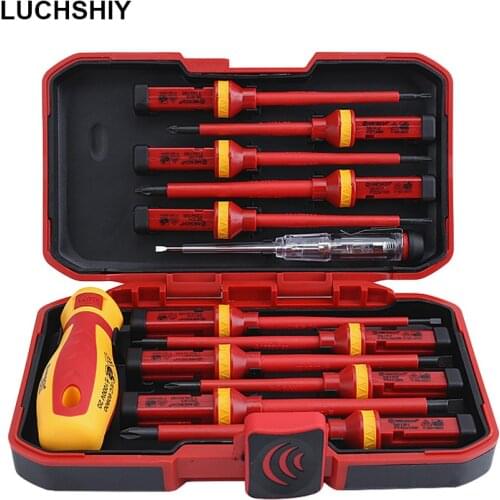 8/13/25PCS Insulated Screwdriver Set CR-V Voltage 500V/1000V Magnetic Phillips Slotted Torx Screwdriver Durable Repair Hand Tool