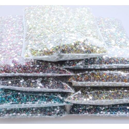 Normal AB Colors Resin Rhinestones 2mm 100000pcs Flatback Non Hotfix Glue On For Nails Art Decoration DIY 3D Jewelry Making