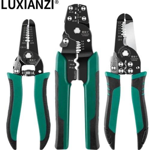 LUXIANZI Crimping Wire Cutters Pliers Cutting Stripping Multifunctional Stripper Hand Tools, High-precision Wire Peeler Nippers