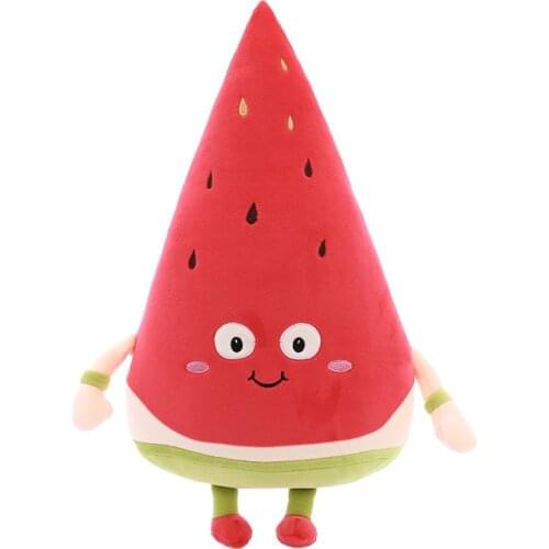 Kawaii Smile Cartoon Watermelon Plush Stuffed Dolls Toys Soft Cotton Fruit Pillow Cushion Baby Kids Girls Valentines Gifts