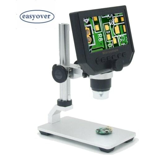 Portable 600X 3.6MP Digital Microscope 4.3" LCD Electronic HD Video Microscopes USB Endoscope Magnifier Camera Al-alloy Stent