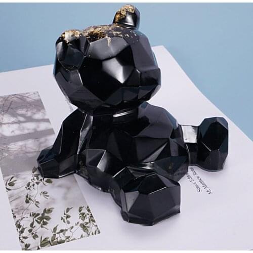 DIY Resin Crystal Epoxy Mold Cartoon 3D Bear Phone Holder Casting Silicone Mould Christmas New Year Decorations Gifts