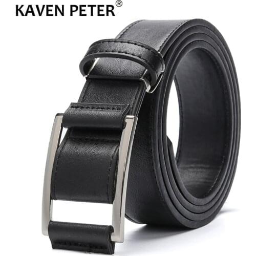 New Design Mens Faux Leather Belt Without Holes Men Pu Leather Belt Fashion Strap Male Jeans For Man Cowboy Free Shipping