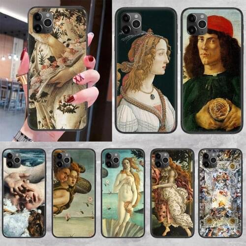 Birth Of Venus Painting Phone Case Cover Hull For iphone 5 5s se 2 6 6s 7 8 12 mini plus X XS XR 11 PRO MAX black luxury hoesjes