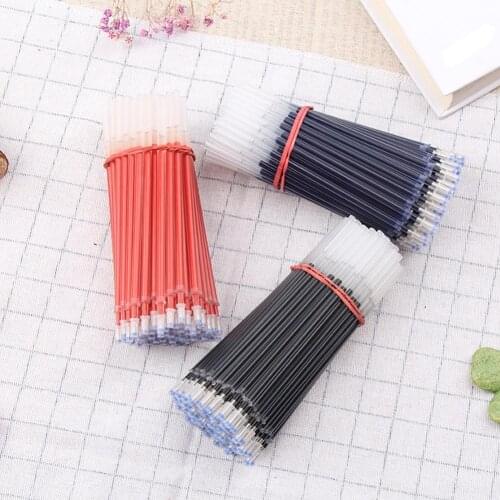 Pen 100Pcs Gel Pen Refills Red Blue Black Ink Pen Replacement Signature Rods School Office Supplies Stationery