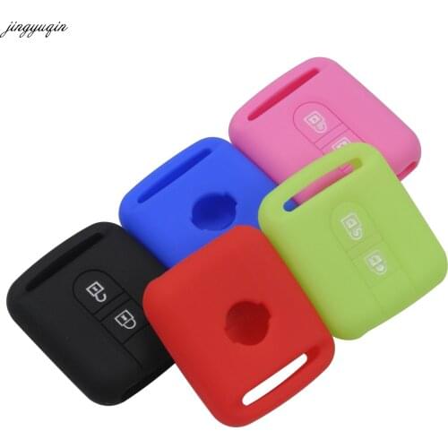 Jingyuqin 30pcs/lot Silicone Case For Nissan Qashqai Micra Navara Almera Note Fob Rubber Cover 2 Button remote key shell
