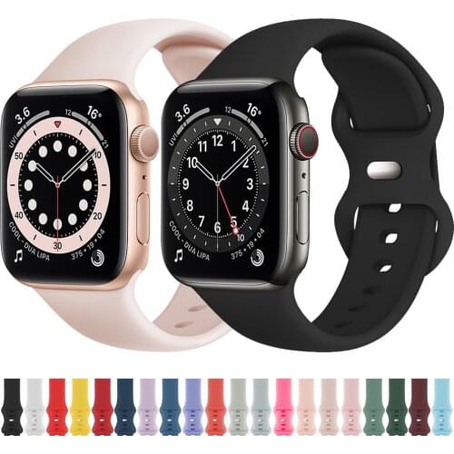 Silicone Strap for Apple Watch Band 44mm 42mm Watchbands 40mm 38mm Smartwatch Rubber Sports Bracelet on iWatch Series 6 5 4 3 21