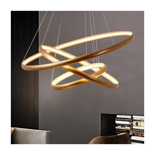 Modern Pendant Lights For Living Room Dining Room 4/3/2/1 Circle Rings Led Lighting Ceiling Lamp Fixtures luminaire suspendu