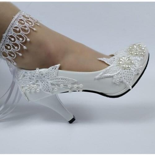 Ankle Strap Lace-Up Flower shoes womens wedding shoe High heel shoes Thin heel round toe shoes for woman Bridesmaid Shoe