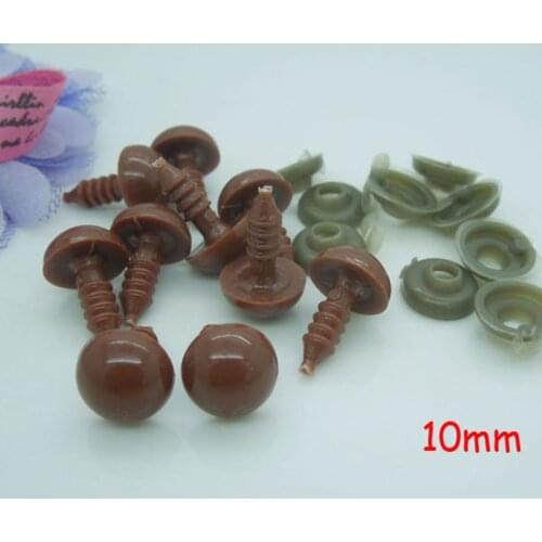 10mm Light Brown Safety Eyes / Plastic Doll eyes Handmade Accessories For Bear Doll Animal Puppet Making - 100 pairs/lot