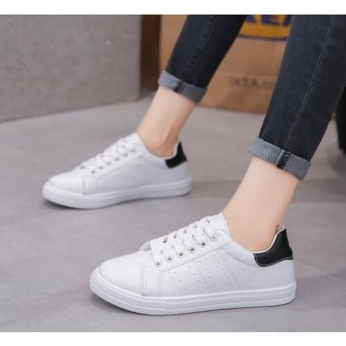 Womens shoes white casual sports shoes womens platform breathable womens shoes outdoor round head womens flat sports shoes
