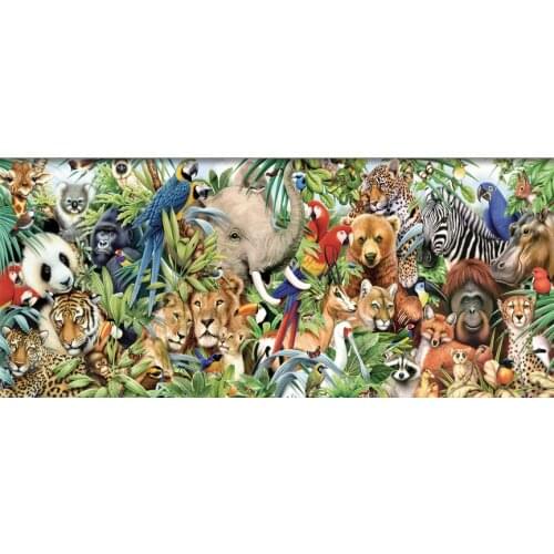 Animal World Cross Stitch Art Needlework 14CT Canvas Unprinted Handmade Embroidery Cross Stitch Kits Set DIY Home Decor