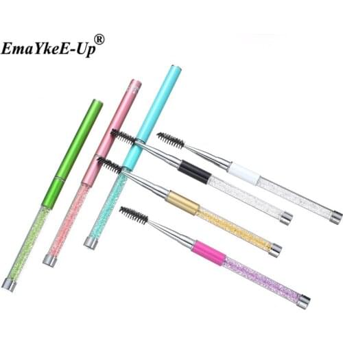 1pcs Makeup Extension Eye Lash Brush Blending Brush For Eyebrows Make Up Brushes Reusable Crystal Brush Eyelash Brush Wand Tools