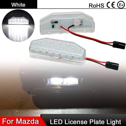 1 Pair For Mazda 6 GH 2007-2012 For Mazda RX-8 RX8 2004-2012 High Brightness White LED License Plate Light Number Plate Lamp