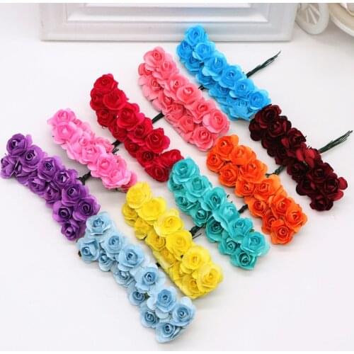 144pcs 1.5cm Mini Rose Flower Heads Decorative Scrapbooking Artificial Flower for Home Decor Wedding Birthday Party Decoration,Q
