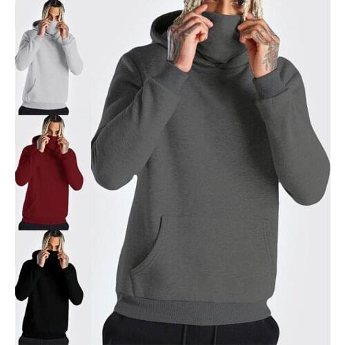 2020 Mens New Fashion High Quality Solid Color Hoodie Mask Hoodie Hip Hop Long Sleeve Mens Hoodie Tops
