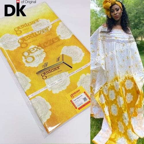 2021 New Arrive Brocade Basin Riche Priting 5 Yards African Bazin Riche Tissu Dentelle Lace Fabric Nigeria For Wedding