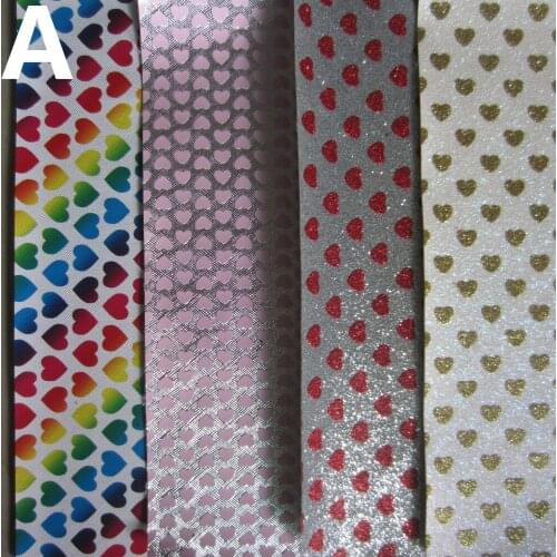 4pcs 21x30cm A4 size heart pu leather fabric material for craft diy CN034