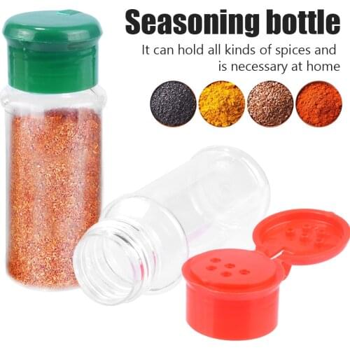 5/10pcs Plastic Pepper Kitchen Seasoning Jar Can Barbecue 100ml Plastic Spice Empty Bottles Container Pepper Shaker Lids Cruet
