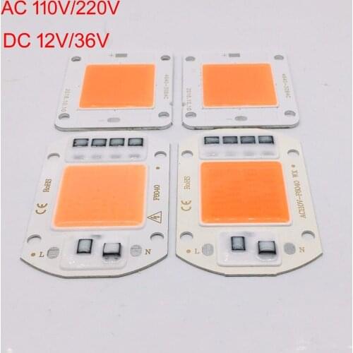 50W Full Spectrum LED COB chip DC12V 32V, Integrated Smart IC Driver 220V 110V 380-840NM LED COB chip DC12V, Integrated Smart IC
