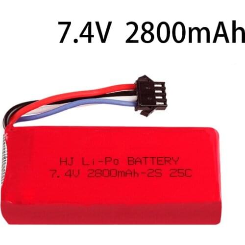 7.4V 2800mAh 25C Lipo battery SM-4P Plug For Udi UDI902 UDI002 Huanqi 961 Huanqi 962 Remote Control Boat