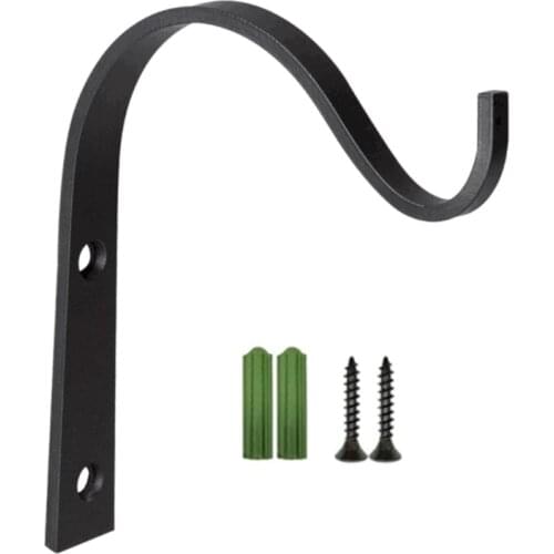 94PF Simple Wall Iron Hook Bending Molding Hook Clothes Hook Flower Basket Hook Screw Fixed Black and White S Type