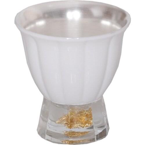 999 Silver Ceramic Tea cup Lotus Master Cup Zen TeaCup Kung Fu High Feet Tea Silver Cup