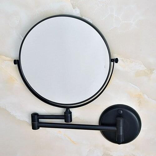 Hotel Bathroom Accessory Black Oil Rubbed Brass 8" Wall Mount Swing Arm 2-Sided Magnifying Mirror aba634