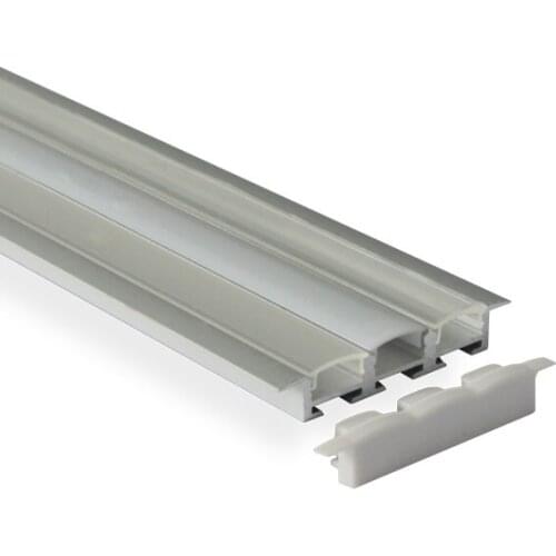 3 vertical lines aluminum led profile with flange, available for PMMA opal, semi-clear and clear cover, free shipping by DHL