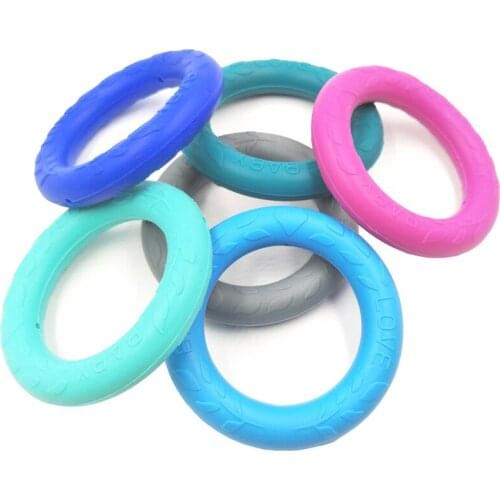 Hot Sale Baby Teether Ring Food Grade Silicone DIY Bite Toys Making Necklace Childrens Goods Dental Care Baby Teethers