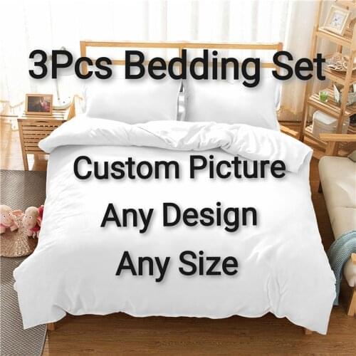 Home Textile Luxury 3D Custom Made Reactive Print 2/3Pcs Comfortable Duvet Cover PillowCase Bedding Sets EU/US/AU/UK Size