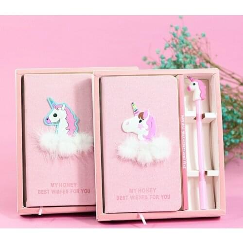 Unicorn Notebook Quality Note Book With Pen Set Diary Day Planner Kawaii Journal Stationery School Supplies Study Gift Tools