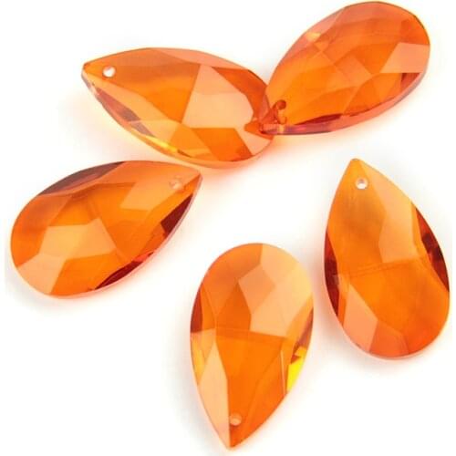 38mm/50mm/63mm/76mm Orange Crystal Chandelier Parts Almond Shape Crystal Chandelier Beads Lighting Prism Pendant Hanging Parts