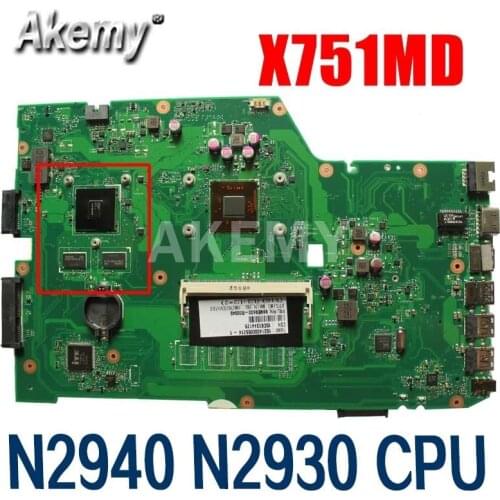 Akemy For ASUS X751MD rev2.0 Mainboard X751M K751M R752M X751MJ R752MD Motherboard w/ GT 820M GPU N2940 N2930 CPU