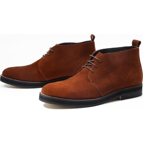 Men boots Winter Genuine Leather Ankle Desert boots Men Shoes warm Classic Male For Men Shoes Casual Boots men