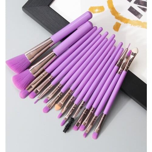 5/15Pcs Professional Makeup Brushes Set Fluorescent Series Wood Handle Foundation Blending Brush Face Beauty Cosmetic Tools