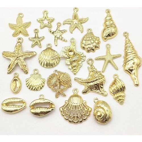 New arrival! 100pcs Zinc Alloy Ocean Series Charm for Handmade Earring DIY Parts Jewelry Findings & Components