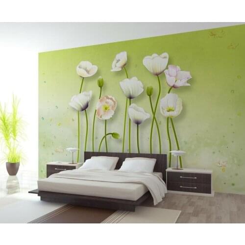 Custom 3d mural wall paper Three-dimensional large mural wallpaper Flowers bedroom living room sofa 3d photo wallpaper