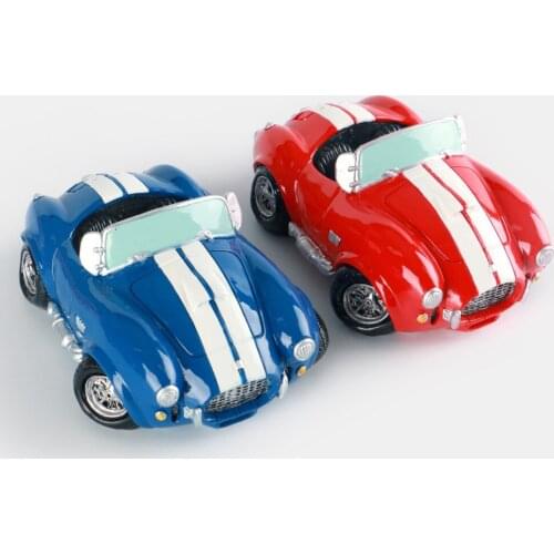 Resin Sports Car Money Coin Bank for Kids (Red and Blue Car Bank)