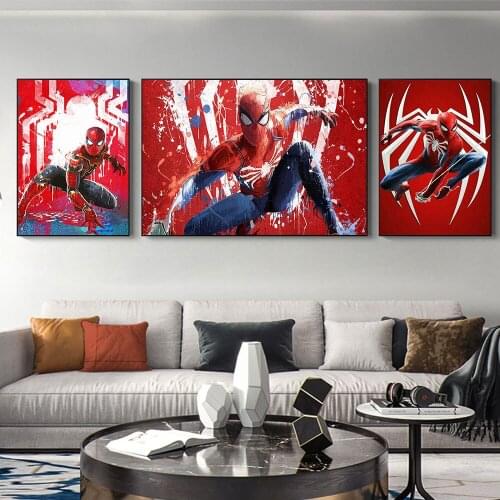 Marvel Comics Superhero Spiderman Avengers Movie Print Posters Wall Art Pictures Living Room Decor Canvas Painting Cuadros Mural