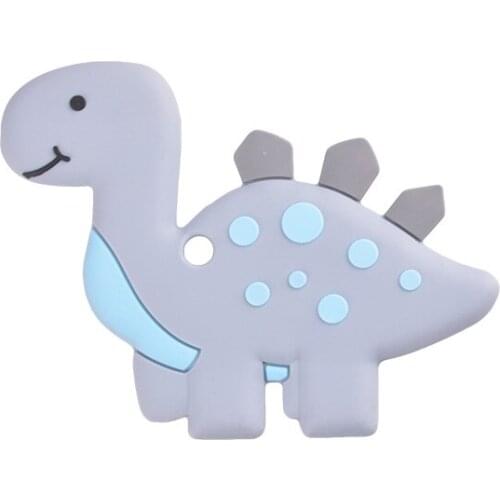 10pcs Baby Teether Food Grade Silicone Rodent Dinosaur Shape Diy Pacifier Chain BPA Free Teething Toy For Teeth