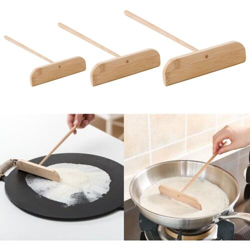Crepe Pancake Spreader Wooden Tortilla Rake Batter Stick Crepe Maker Home