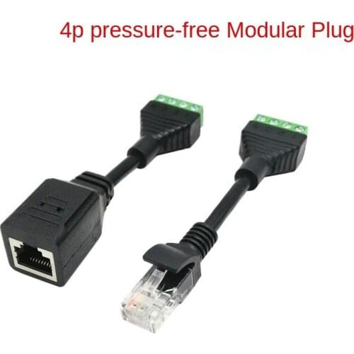RJ45 To 4pin Terminal RJ45 Female Terminal Block Crystal Head Terminal Block Pressure-free Crystal Head Net Block End