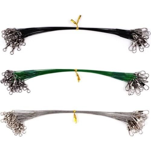 Steel wire Fishing Line Steel Wire Leader With Rolling Swivels Duo-Lock Snap Anti-bait Carp Fishing Wire Leadcore Leash