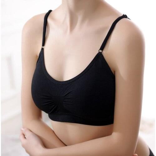 TJ-TingJun New Sexy Womens Thin Solid Color Wrap Chest Bra Underwear Camisole No Steel Ring Gathered Brassiere No trace FYA4
