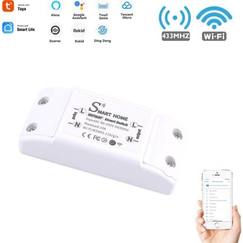 Tuya Smart WIFI+433MHZ Wireless Switch Remote Control Lamp Smart Home Module Voice Timing Controller Works With Alexa Google