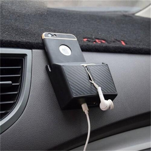 Carbon Fiber Style Car Storage Box Phone Holder Soft EVA Material Car Organizer Bag Card Holders Coin Holder Stowing Tidying
