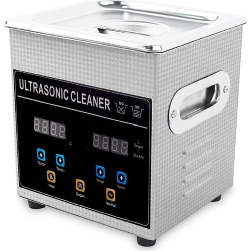 Ultrasonic Cleaner Stainless Steel Bath Jewelry Test Tube Ultrasound Deoiling Medical Cleaning Machine Adjust Power 1.3L 120W